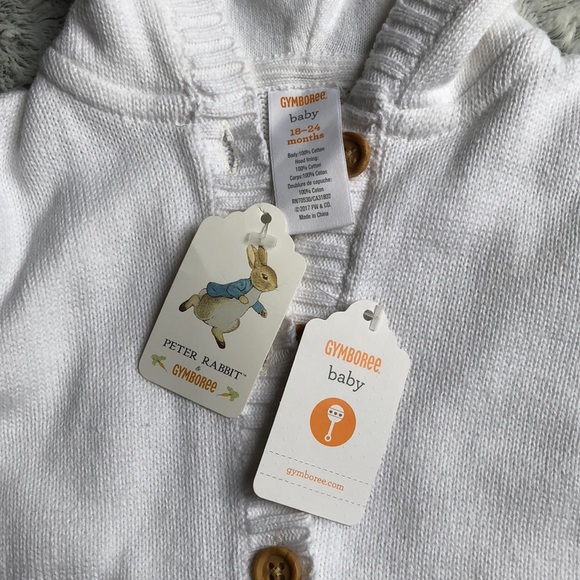 Peter rabbit white cardigan bunny sweater 18-24 m - Picture 2 of 6